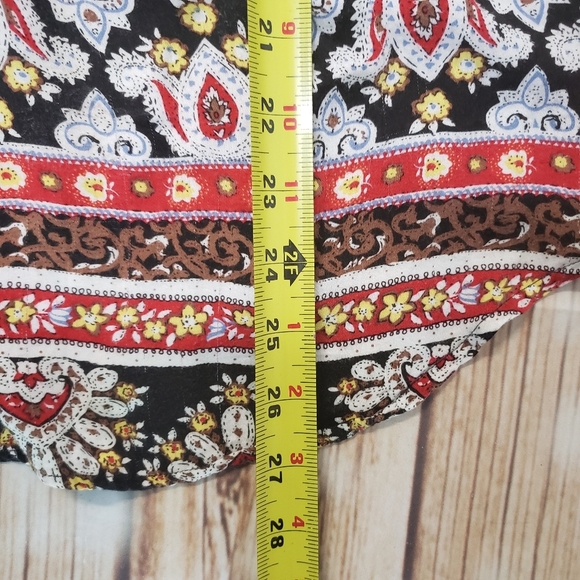 Daniel Rainn Boho Bohemian Flowy Tunic Top Geometric Hippie 70s Long Sleeve - Picture 8 of 10